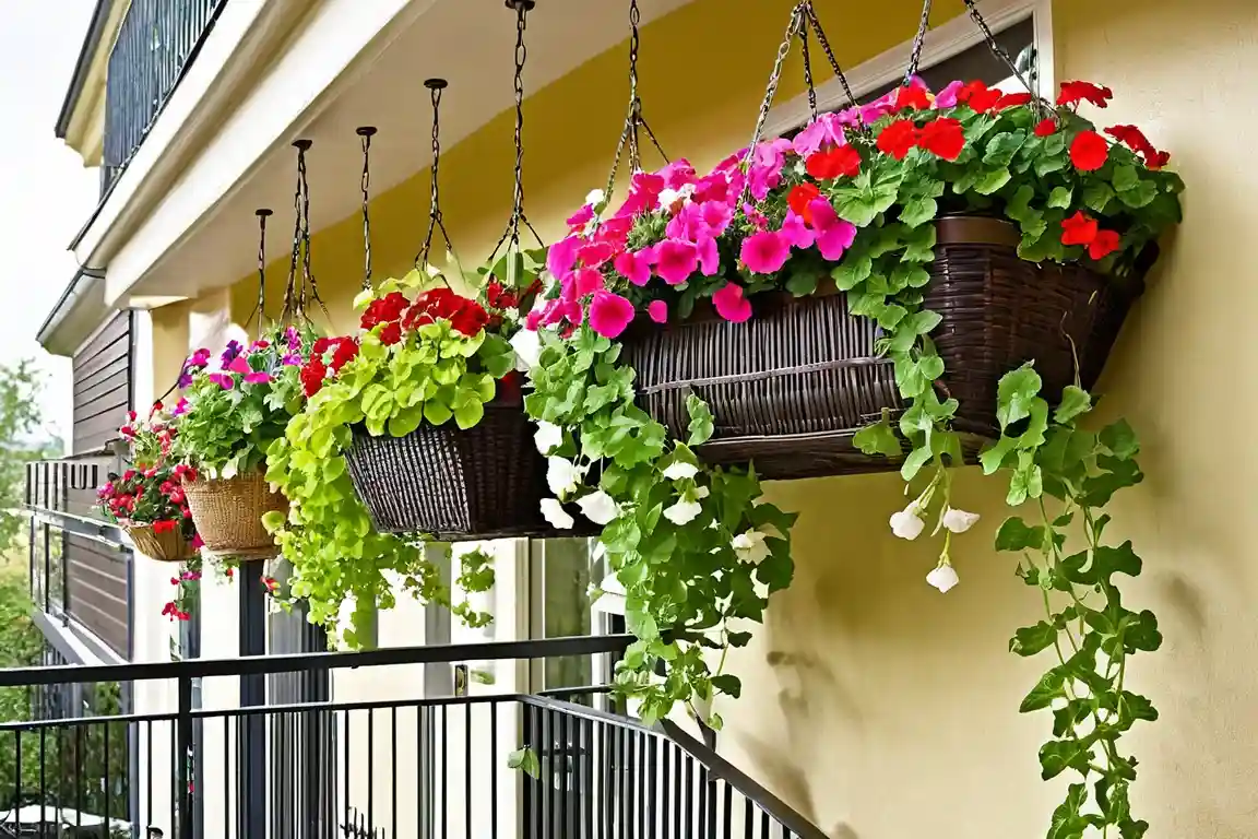 balcony garden ideas Hanging-baskets