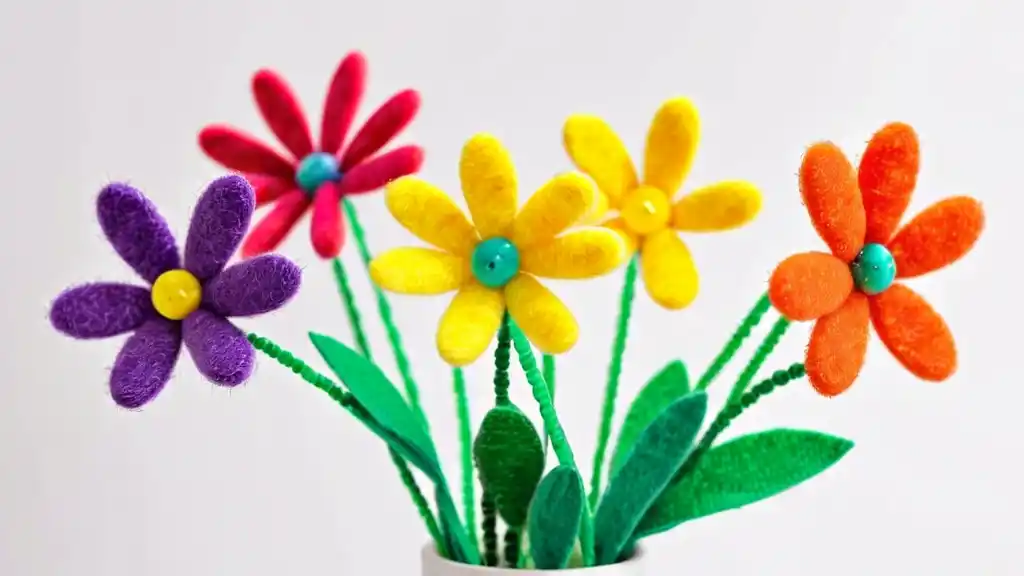 Simple Pipe Cleaner Flowers Kids Craft 